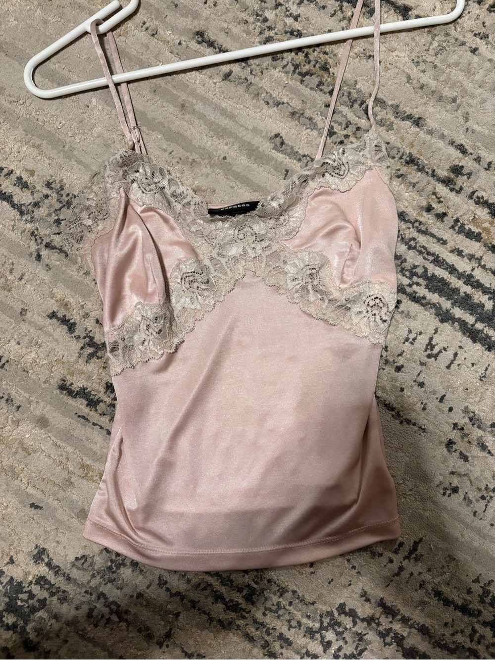 Express Satin Lace Cami in Blush